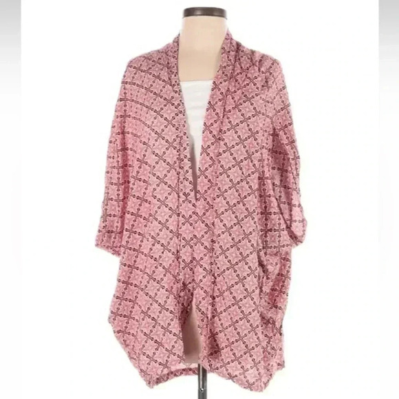 Victorias Secret Cocoon Kimono Pink Tropical Floral Boho Swim Coverup Size XS - Picture 1 of 6